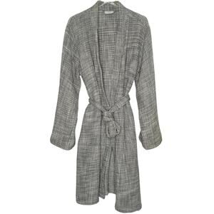 Parachute Gender Inclusive Waffle Knit Cotton Robe L Gray Lounge Comfort *flaw